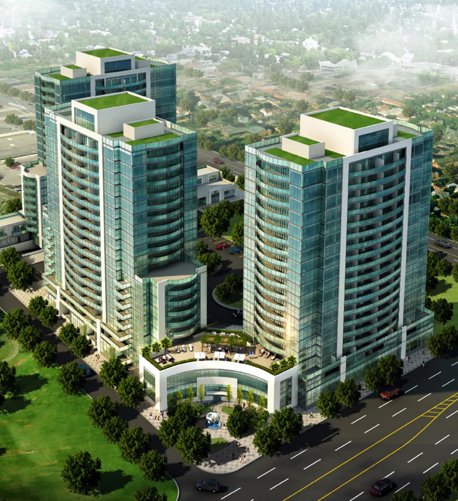 The facade of 2150 Condos