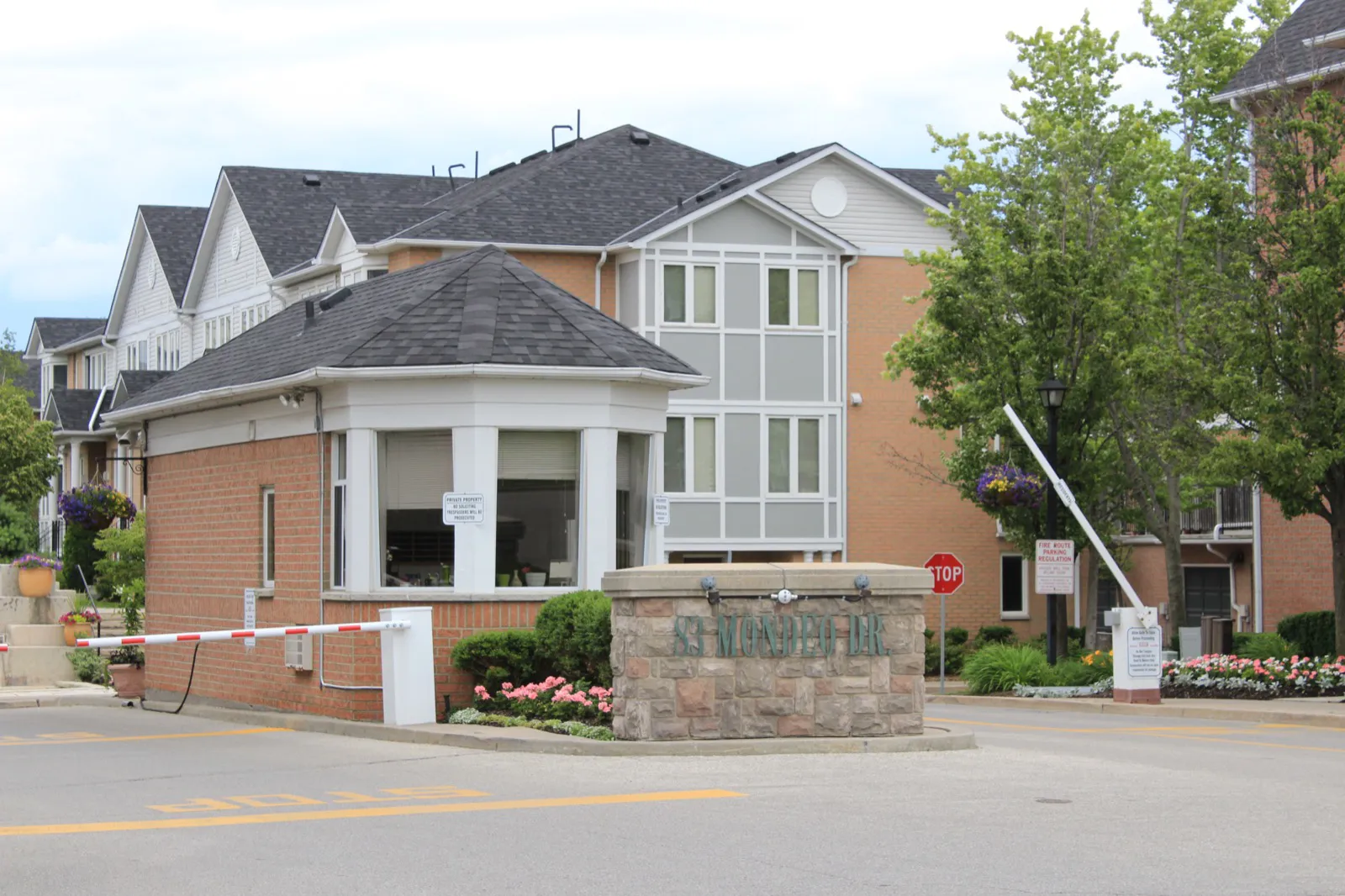 The facade of Mondeo Townhomes